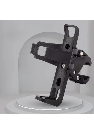 Chuangyinshop Siyah Bisiklet Şişe Kafesi Ayarlanabilir Tutucu Dönebilir Alet Gerektirmez Dayanıklı Siyah