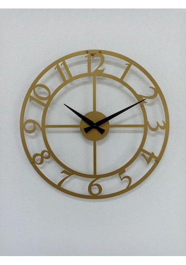 Rakamlı Metal Gold - Altın Duvar Saati 1,5 Mm Kalınlık 41x41 Cm Altın