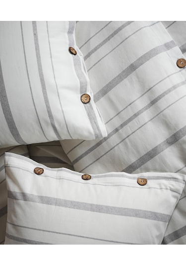 Cotton Collection Tek Kişilik Çizgili Nevresim Seti Solinea Renkli