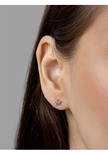 Veronika Yıldız Küpe 925 Ayar Gümüş Küpeler Takı Ürünleri 14975056 Altın