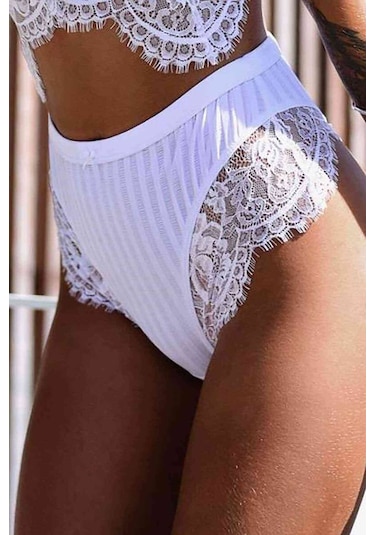 Merry See Kadın Dantelli Külot Beyaz