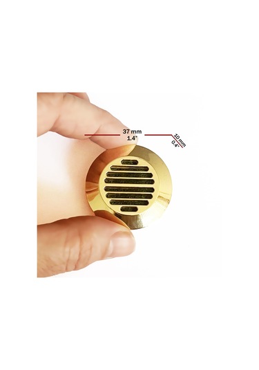 Humidor Puro Kutusu Nemlendirici Haznesi Yuvarlak Metal Sarı 37 MM