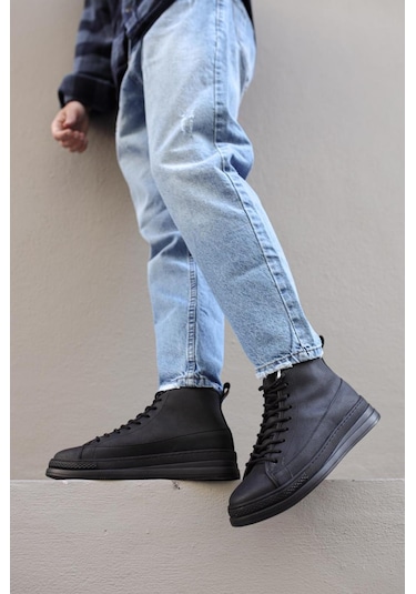 Knack Yüksek Taban Ayakkabı C 030 Siyah Siyah Taban 001