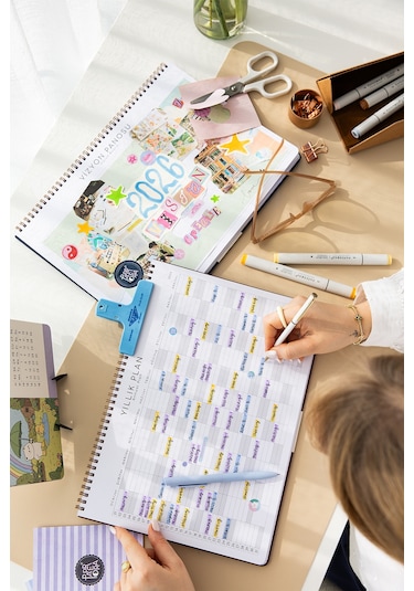 2026 Masaüstü Planlayıcı Takvim 24x34 Cm - Siyah