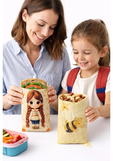 Okul & Beslenme Balmumu Bez Seti İkili 30x30 Cm Çeşitli Desenler