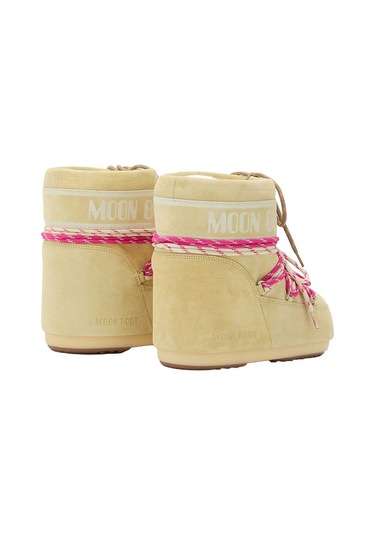 B021 Light Yellow Bot Kadın 80d1409670 Moon Boot Icon Low Suede Laces 36-41 Sarı