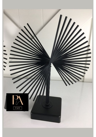 Ganzhoushop Siyah Salon Ve Ofis Dekorasyonu İçin Metal Obje Biblo Aksesuar 2'li Set, Şık Ve Modern Tasarım