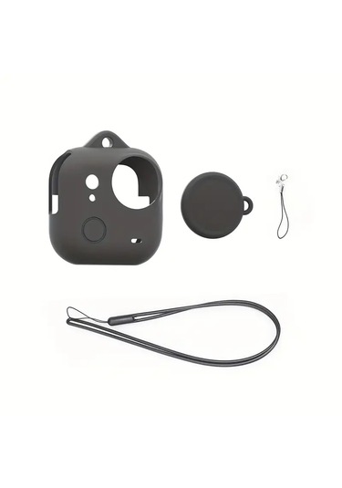 Teknoroket Insta360 Go Ultra Silikon Kılıf Ve Lens Cap Lens Kapağı Seti Siyah