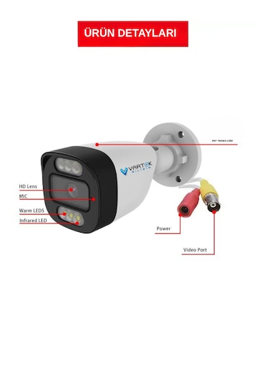 8 Kameralı 1tb Hdd Güvenlik Kamera Seti 5mp 1080p Full Hd Tam Renkli Gece Görüş Dvr Kayıt Cihazlı Tak Çalıştır Sistem