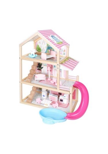 T2010 Ahşap Kaydıraklı Ev 3 Katlı -okutan Hobi