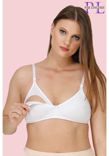 Par Lingerie Hamile Emzirme Sütyeni Kapsız Beyaz