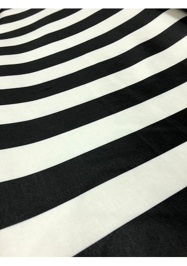 Bakırcı Kumaş Siyah Beyaz Çizgili Döşemelik Kumaş 100 x 140 cm
