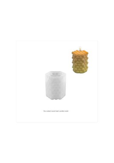 Gildedwill Kendin Yap Mumluk Yapımı Aromaterapi Mum Kalıbı El Yapımı Silikon Mum Kalıbı Altıgen Top Mum Kalıbı