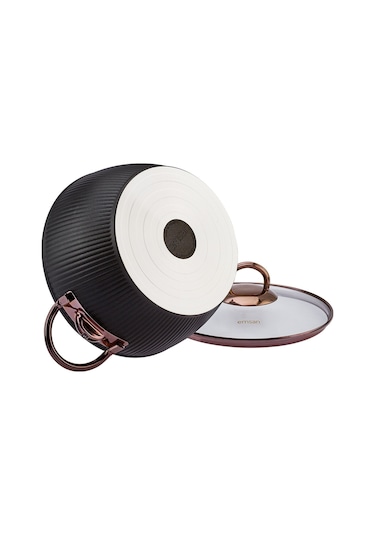 Emsan Line Siyah Rose 7 Parça Granit Tencere Seti