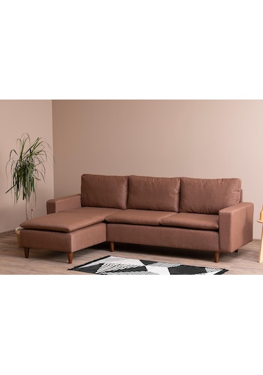 Lungo Modüler Köşe Koltuk Takımı L Koltuk - Açık Kahve Kahverengi