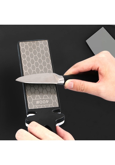 Youmex Ev Ve Bahçe İçin El Manuel 400 -1000 İki Yönlü Elmas Kesici Taslaştırıcı, Bıçak Ve Makas Taşlama Aracı, Ergonomik Tutamaklı