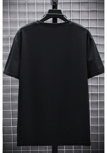 Erkek Ny Baskılı Oversize Tshirt Siyah