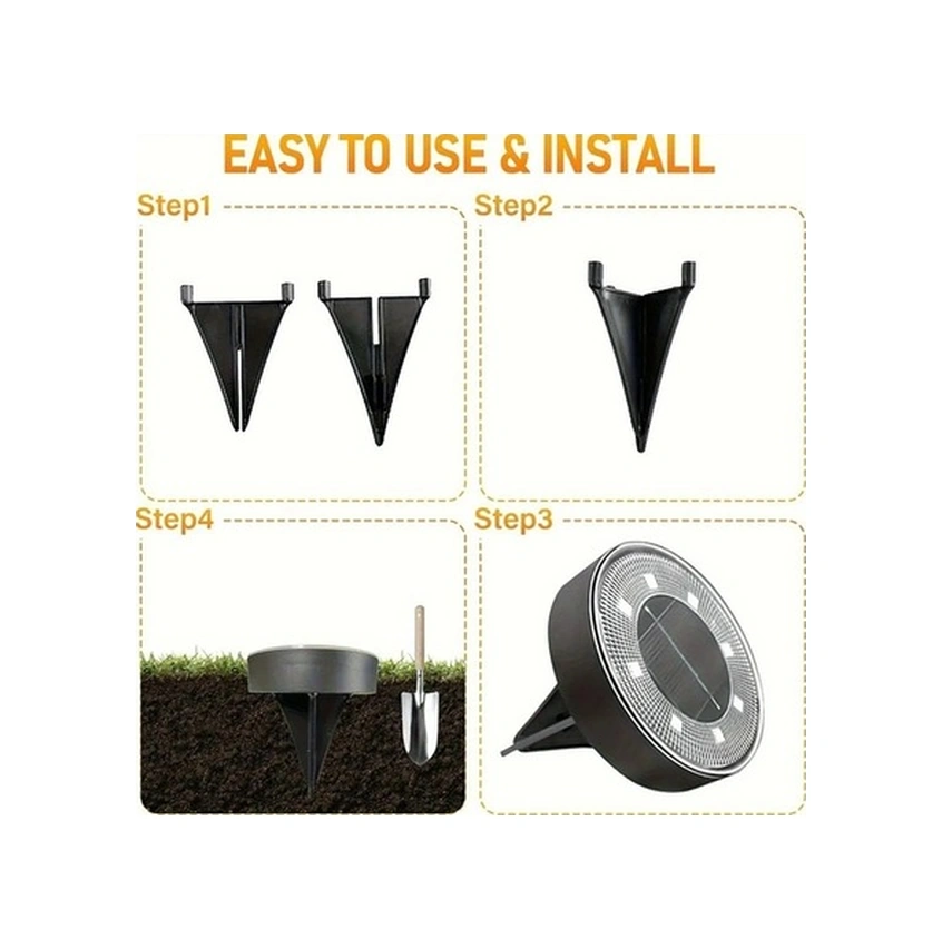 Trendooze Sunshine022 Mavi 4 Adet Solar Bahçe Led Aydınlatma Lambası Ip68 Su Geçirmez Mavi