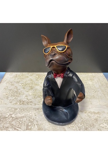 Buldog Köpek Şaraplık Şişe Tutucu