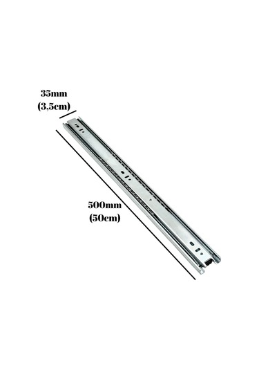 Teleskobik 35mm Çekmece Ray Bilyeli Mobilya Dolap Rayı 50cm 35mm 2 Takım Krom Çok Renkli
