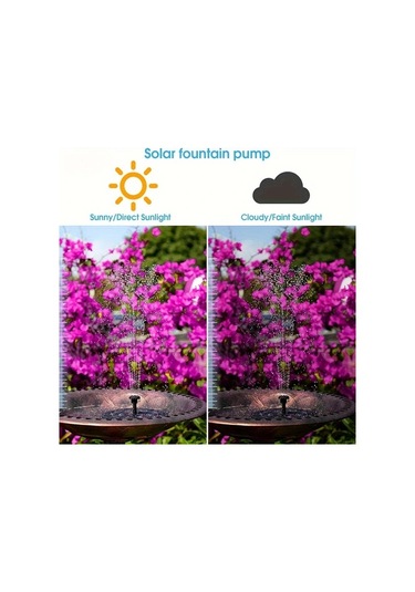 Xuweiwei 5.12inç 6 Nozullu Güneş Enerjili Şamandıralı Çeşme Pompası - Kuş Banyoları, Göletler, Bahçe