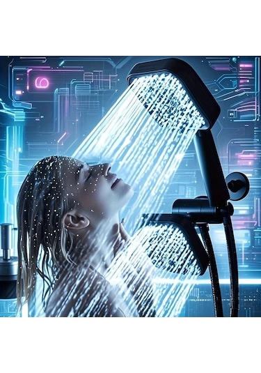 Fastbuy Challenger Abs Malzeme 4'ınç Yüksek Akışlı Duş Başlığı Seti Gümüş 59'ınç Çift Çıkışlı Gümüş