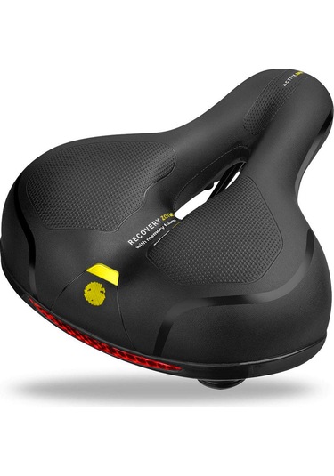 Suofeng Geniş Kalça Bisiklet Sele - Konforlu Pu Deri, Çift Amortisörlü, Havalandırmalı Sarı