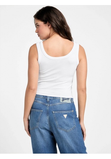 Guess Patch Kadın Beyaz Top W5yp54ka0h1-g011 Beyaz