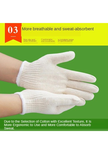 Suntek 12 Çift Pamuk Şifreli Pamuk İpliği Eldiven Aşınmaya