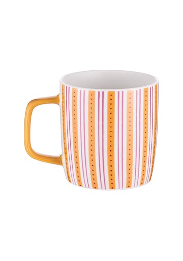 Emsan Çizgili New Bone Kupa 350 Ml Turuncu