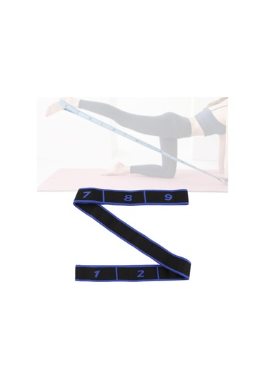 Suntek Esneme Direnç Bandı, Egzersiz Pilates Için Yoga Kayışı Mavi