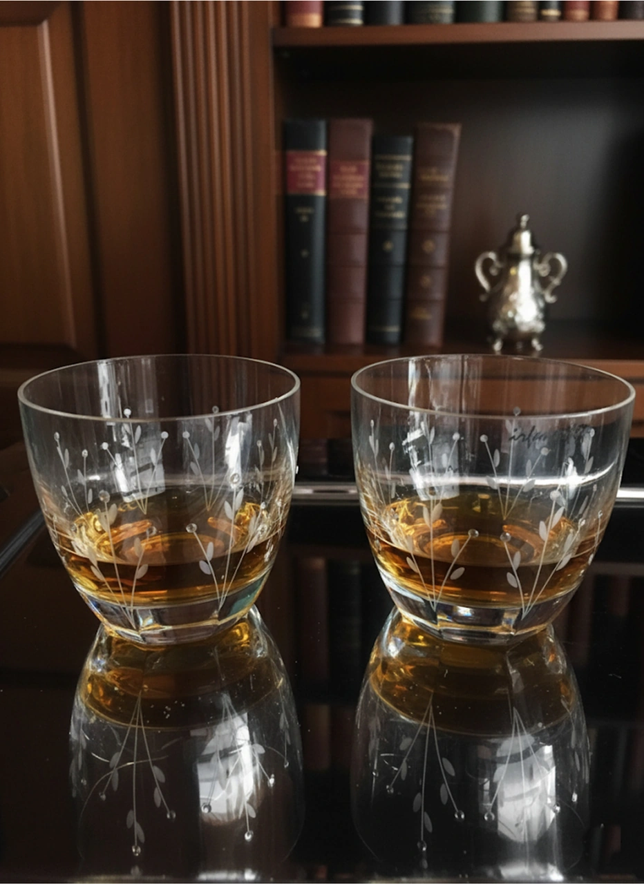 Pearl Viski Bardağı Özel Yapım % 100 El Yapımı 6 Adet Şeffaf