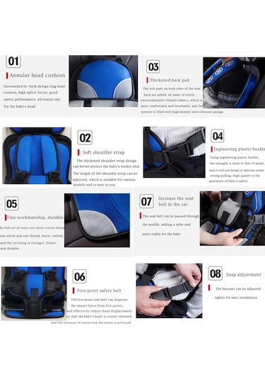 Neevoyu 3-12 Yaşlar İçin Taşınabilir Bebek Arabası Yastığı - Göl Mavisi Büyük Boy, Kol Saati Kumaşı, Kolay Kuruluma Ve Temizlenmeye Uygun