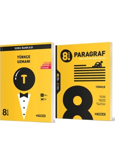 Hız Yayınları 8. Sınıf Türkçe Uzmanı Soru Bankası + Türkçe Paragraf Soru Bankası 2 Kitap