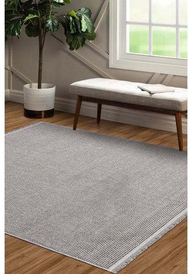 Ecolle Modern Halı Dayanıklı, Yumuşak Dokulu, Dokuma Taban, Tozumaz Gri