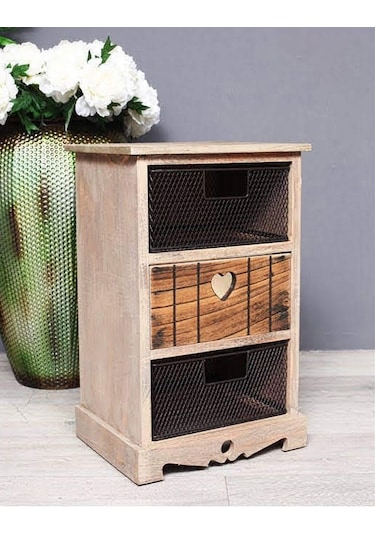 Rayne 3 Çekmeceli Dekoratif Sepet Sebzelik Patates Soğanlık 35x56