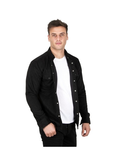 Deepsea Erkek Siyah Çift Cep Süet Gömlek 2302329 Siyah Deepsea Erkek Siyah Çift Cep Süet Gömlek 2302329 Siyah