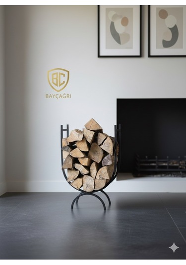 Şömine İçin Odunluk Odun Standı Bağ Evi Dekoratif Şömüne Odunluğu
