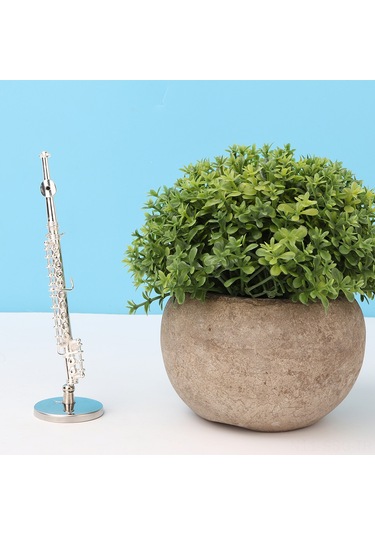 Springsun 11 Cm Gümüş Renkli Müzik Enstrümanı Modeli - Ev Ofis Dekorasyonu Hediyelik Çelik Kutuyla