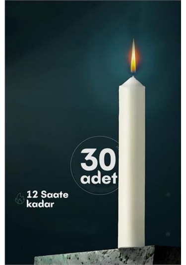 Modacar Klasik Mum 30 Adet - Kokusuz Mum