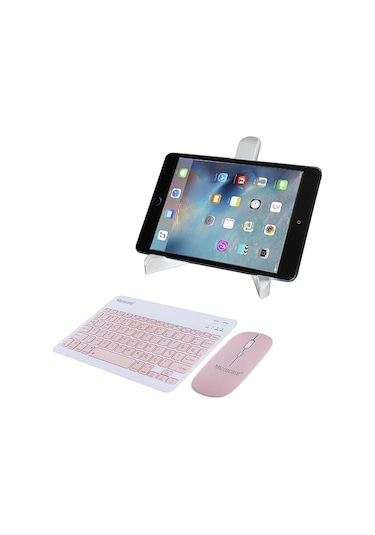 Sm Tab A7 Lite Tablet Çanta+bt Klavye+mouse+stand Pembe Al4233
