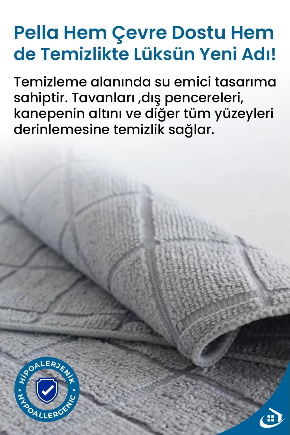 Yer Silme Bezi 50x70 1 Adet Açık Gri