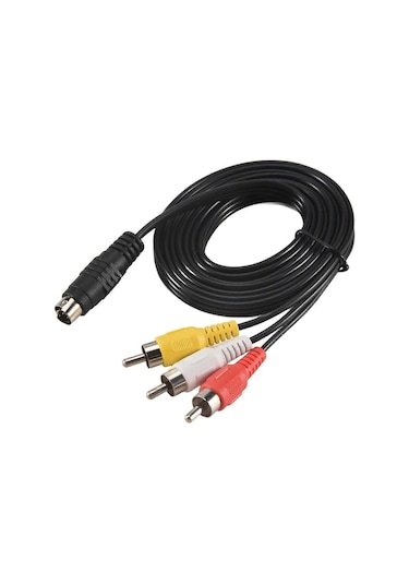 1,5 M S-video Erkek - 3 Erkek Tv Pc Dönüştürme Kablosu, Ses Ve Görüntü Aygıtları İçin 4 Pin