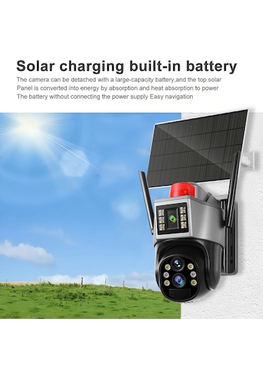 O-kam 7015 3mp+3mp 6mp 4g E-sim Kartlı Solar Panelli 2 Lens Alert Ptz