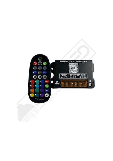 Bluetooth Kontrollü + Kumandalı Rgbw Led Kontrol Kumandası 5-24v 30a