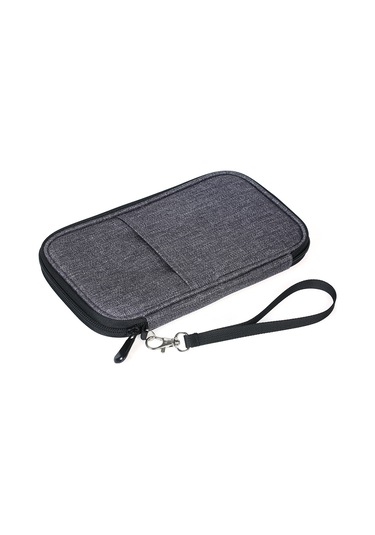 Hangfox Pratik Seyahat Çantası: 13 Cep Ve Kalem Klipsli Pasaport Cüzdanı - Gri Gri