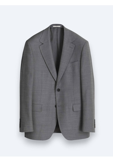 Kip Gri Çizgili Modern Fit Yün Takım Elbise 46