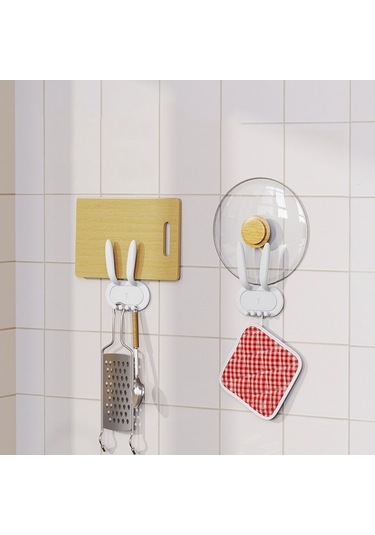 Dancemonkey Tavşan Sevimli Monte Kulakları Duvara Pratik Askı Sm Ahşap