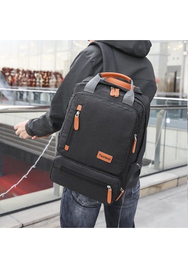 Taoleqi T608 Laptop Notebook Sırt Çantası Siyah