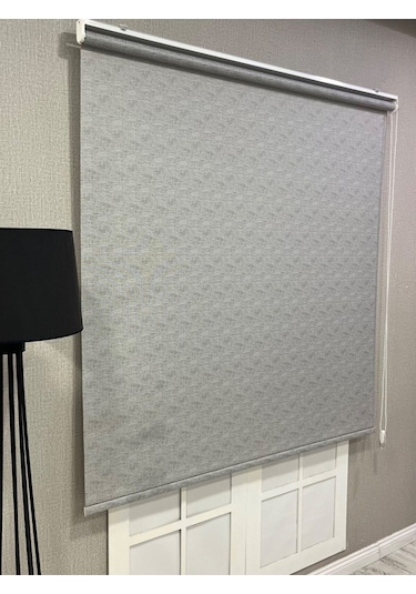 Lüks Güneşlik Düz Stor Perde Açık Gri Açık Gri